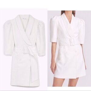 Blogger Fave Express x LadyGang Belted Puff Sleeve Button Blazer Dress small